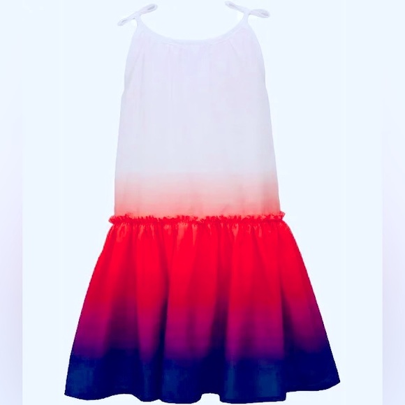 NEW Dillards Bonnie Jean Aleah Dress Dip Dyed Tie Tassel Straps Size 7 - Picture 2 of 12